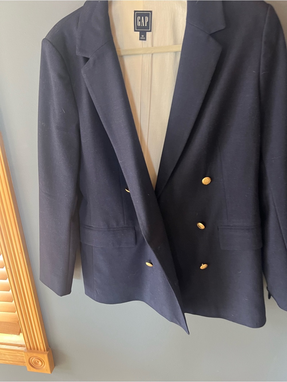 GAP Navy Double-Breasted Blazer with Gold Buttons